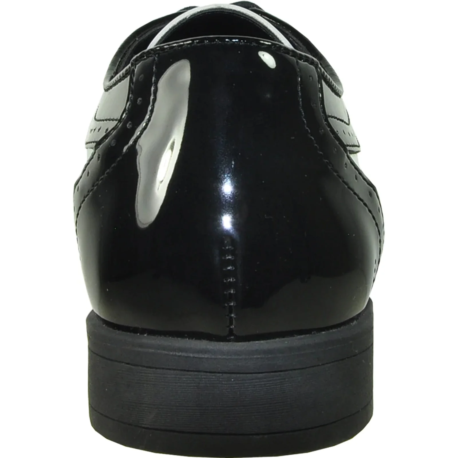 Mens 1920's Gangster Wingtip Dress Shoe in Black and White - Image 5