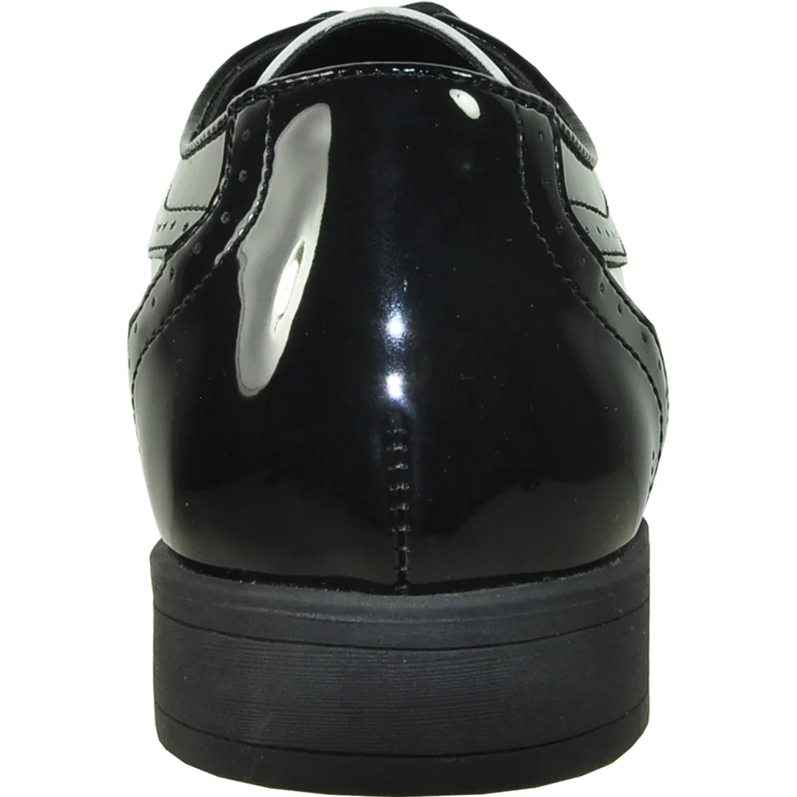Mens 1920's Gangster Wingtip Dress Shoe in Black & White - Image 5