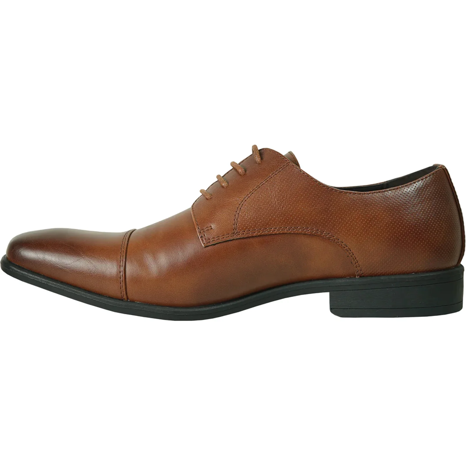 Mens Antique Cap Toe Lace Up Oxford Dress Shoe in Cognac - Image 3