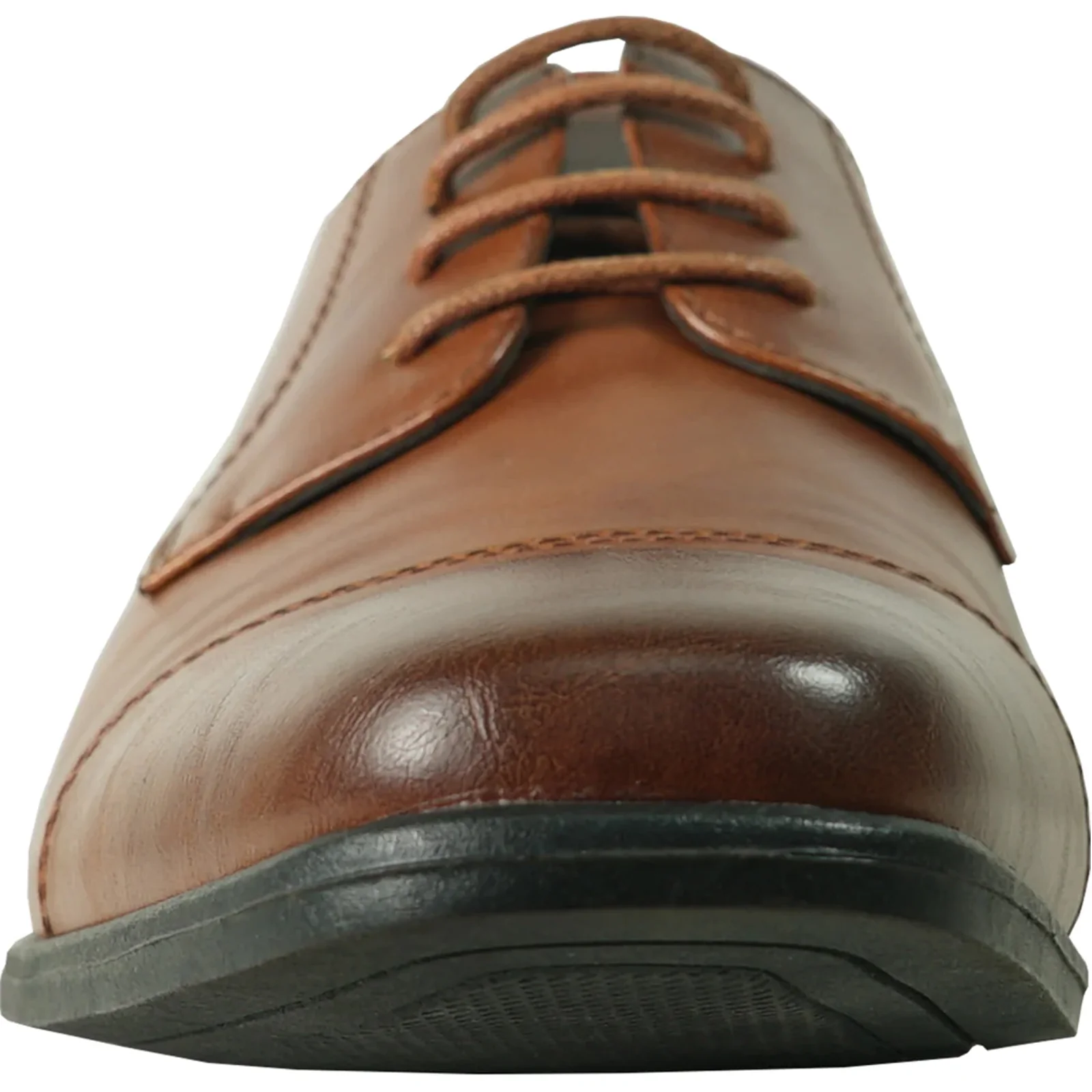 Mens Antique Cap Toe Lace Up Oxford Dress Shoe in Cognac - Image 4