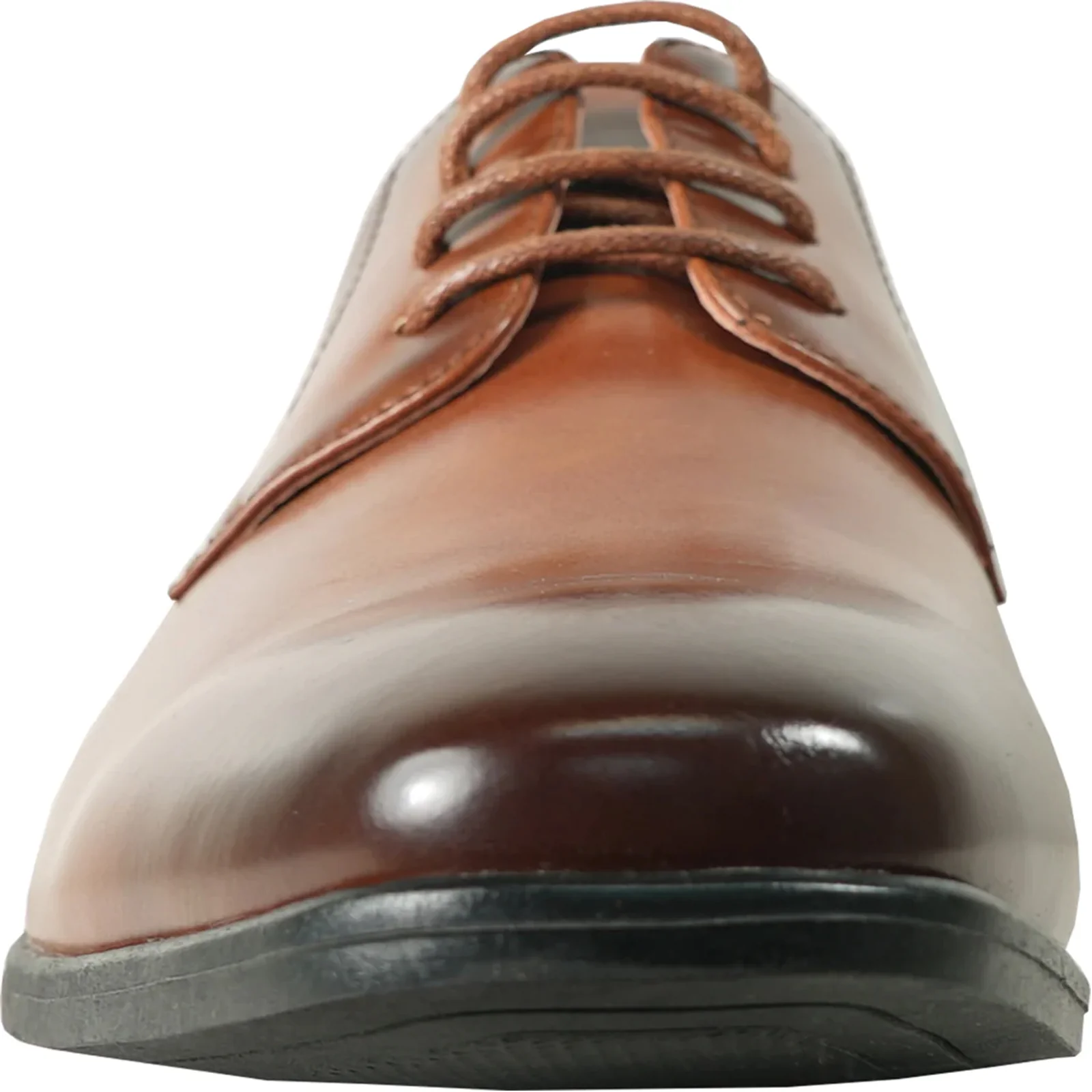 Mens Antique Plain Toe Lace Up Oxford Dress Shoe in Cognac - Image 4