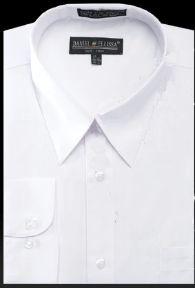 Men's Basic Cotton Blend Dress Shirt in White