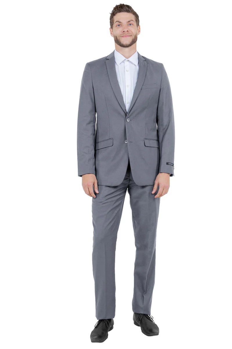 Men's Basic Slim Fit Vested Business Suit in Grey - Image 2