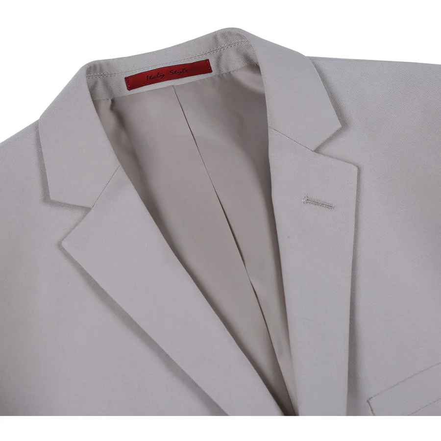 Mens Basic Two Button Classic Fit Suit in Stone Tan - Image 4