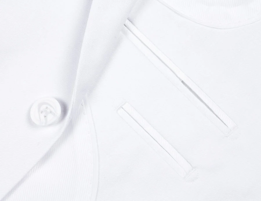 Mens Basic Two Button Classic Fit Suit in White - Image 4