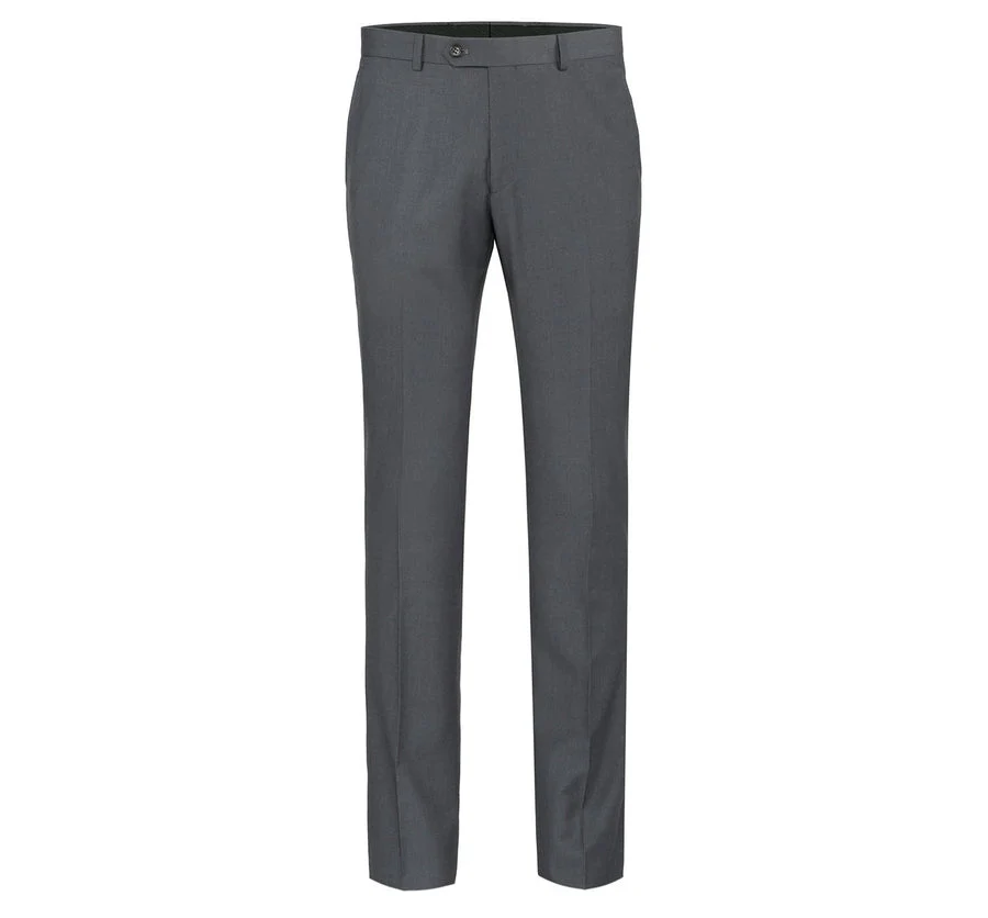 Mens Basic Two Button Classic Fit Suit with Optional Vest in Charcoal Grey - Image 3