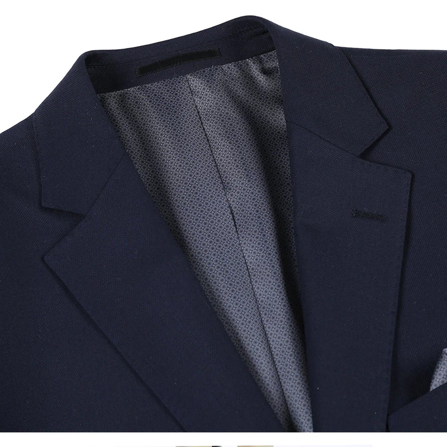 Mens Basic Two Button Classic Fit Wool Sport Coat Blazer in Dark Midnight Navy - Image 2