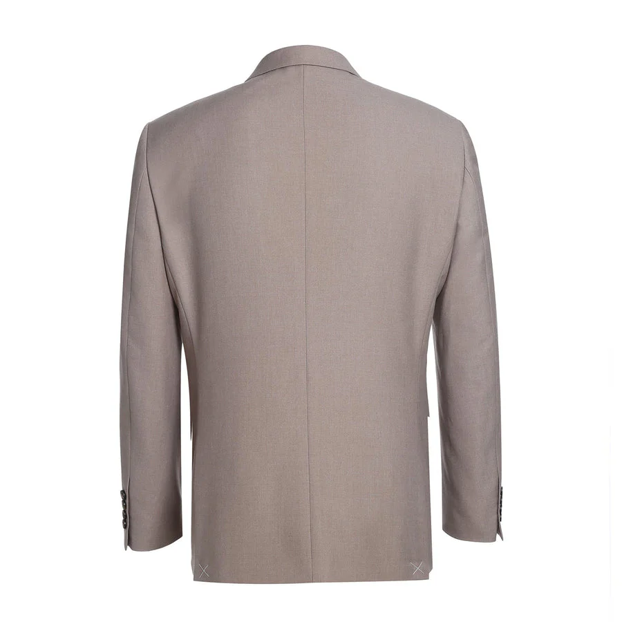 Mens Basic Two Button Slim Fit Suit in Dark Tan - Image 3
