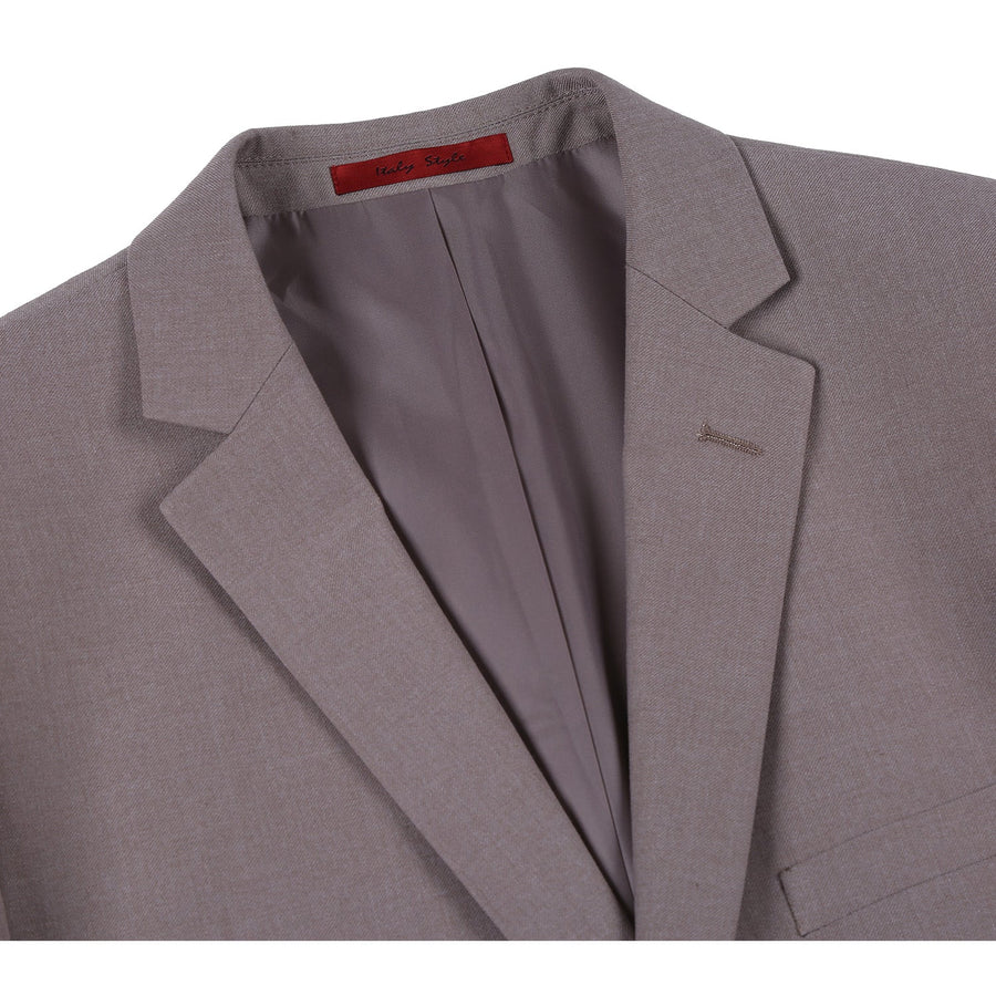 Mens Basic Two Button Slim Fit Suit in Dark Tan - Image 4