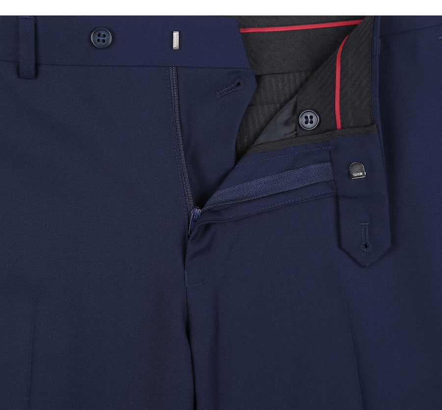 Mens Basic Two Button Slim Fit Suit in Indigo Navy Blue - Image 5