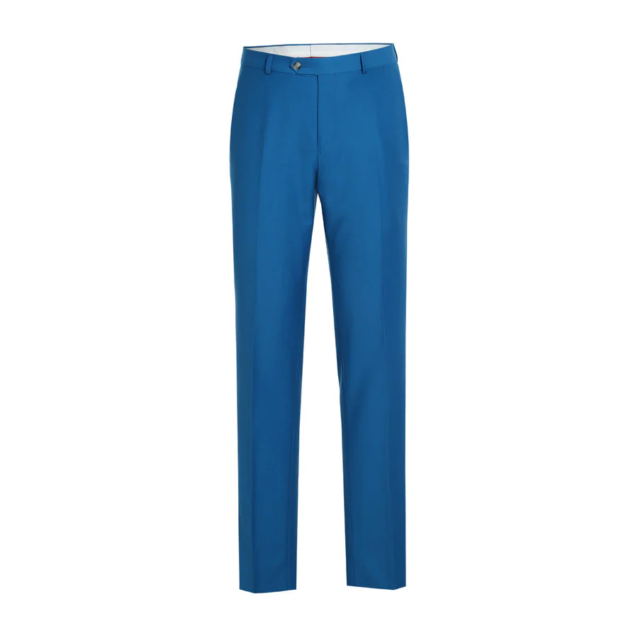 Mens Basic Two Button Slim Fit Suit in Royal Cobalt Blue - Image 5