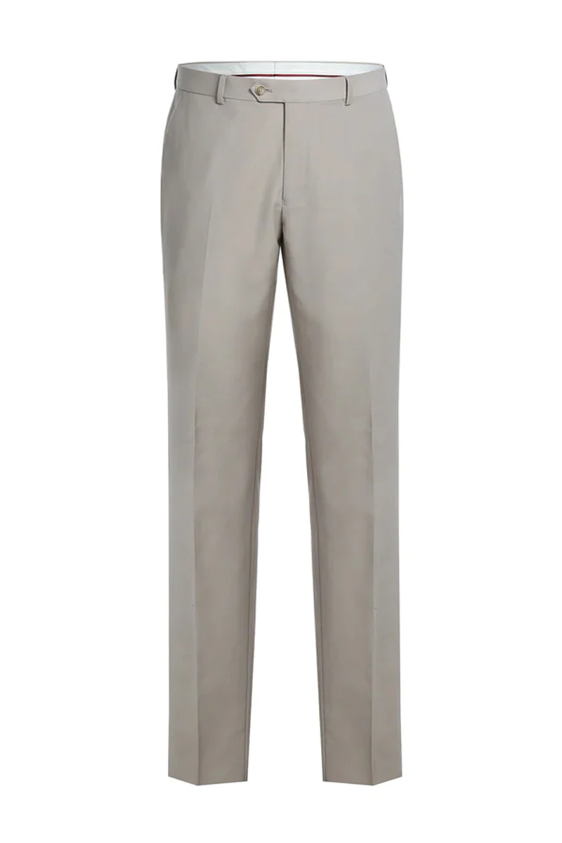 Mens Basic Two Button Slim Fit Suit in Stone Tan - Image 2