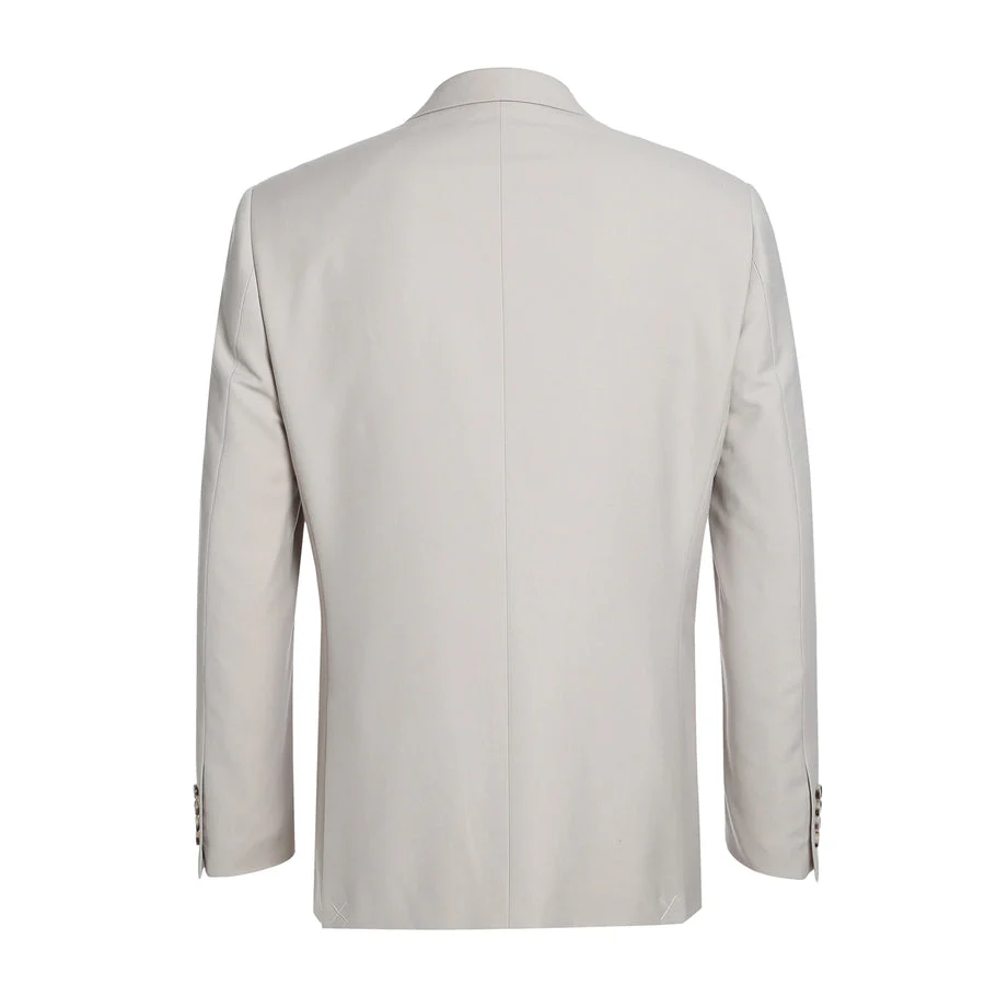 Mens Basic Two Button Slim Fit Suit in Stone Tan - Image 3