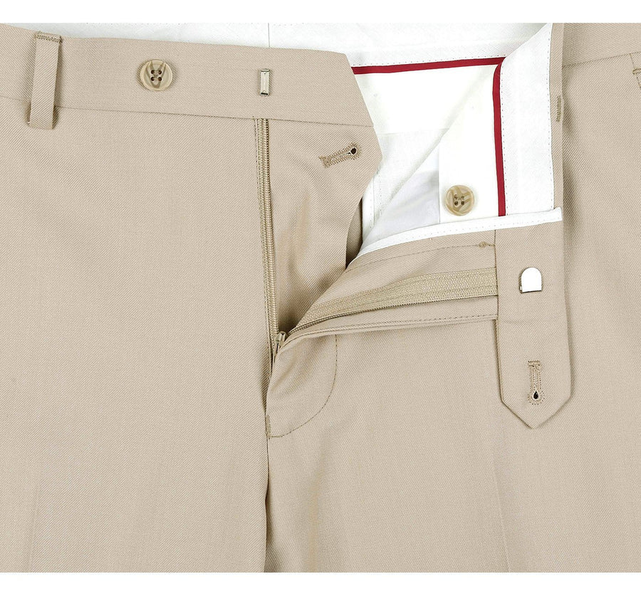 Mens Basic Two Button Slim Fit Suit with Optional Vest in Light Tan Beige - Image 6