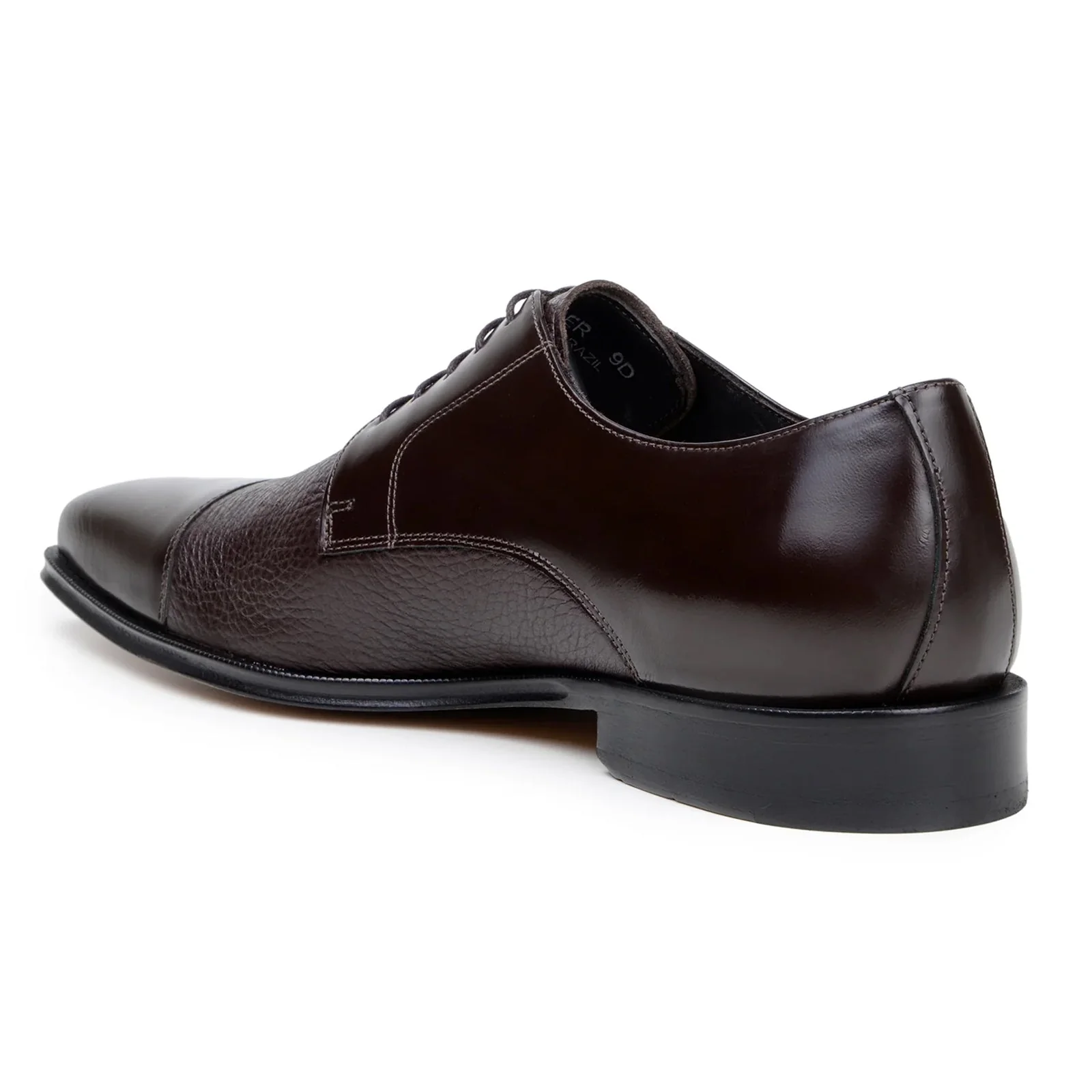 Men's Belvedere Alexander Italian Deerskin & Nappa Leather Cap Toe Dress Shoe in Brown - Image 4