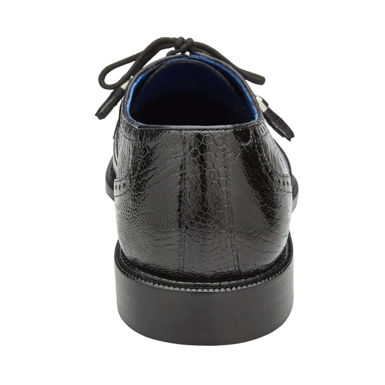 Men's Belvedere Batta Cap Toe Ostrich Dress Shoe in Black - Image 5