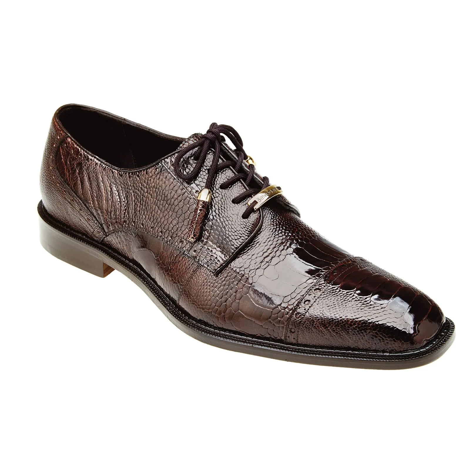 Men's Belvedere Batta Cap Toe Ostrich Dress Shoe in Brown - Image 2