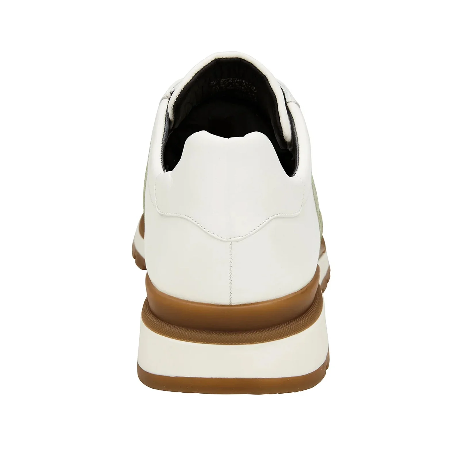 Men's Belvedere Blake Calf & Ostrich Leg Dress Sneaker in Lime Green & White - Image 5