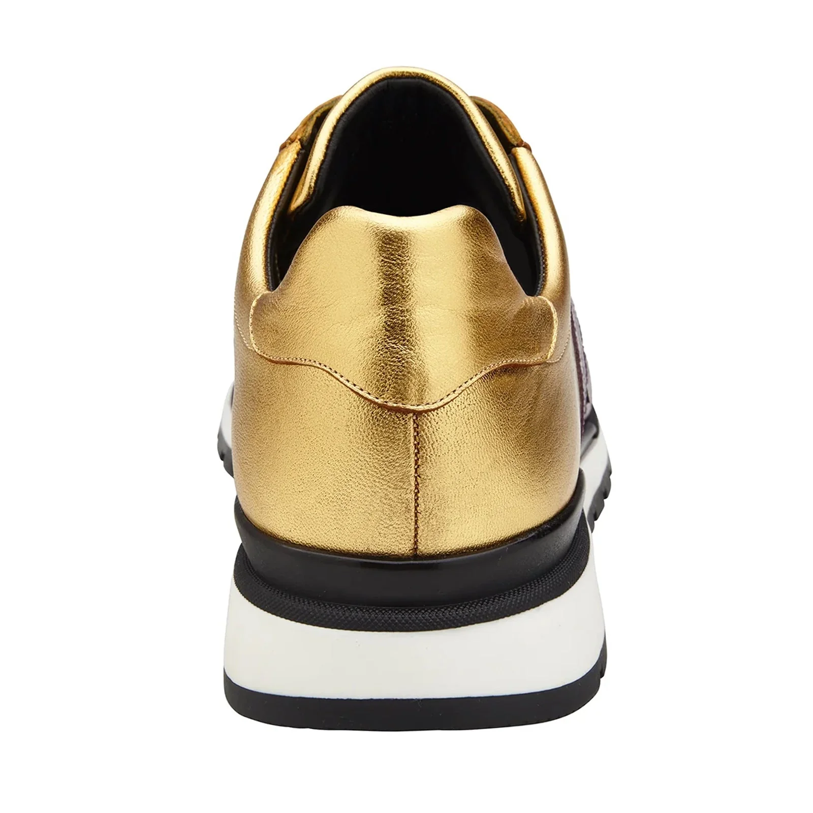 Men's Belvedere Blake Calf & Ostrich Leg Dress Sneaker in Purple & Gold - Image 5