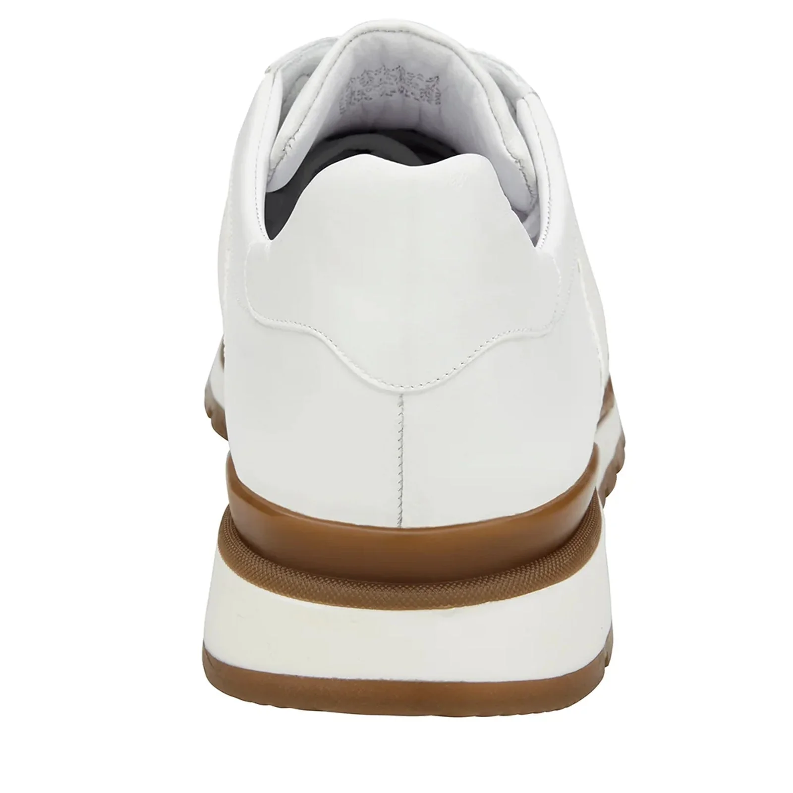 Men's Belvedere Blake Calf & Ostrich Leg Dress Sneaker in White - Image 5