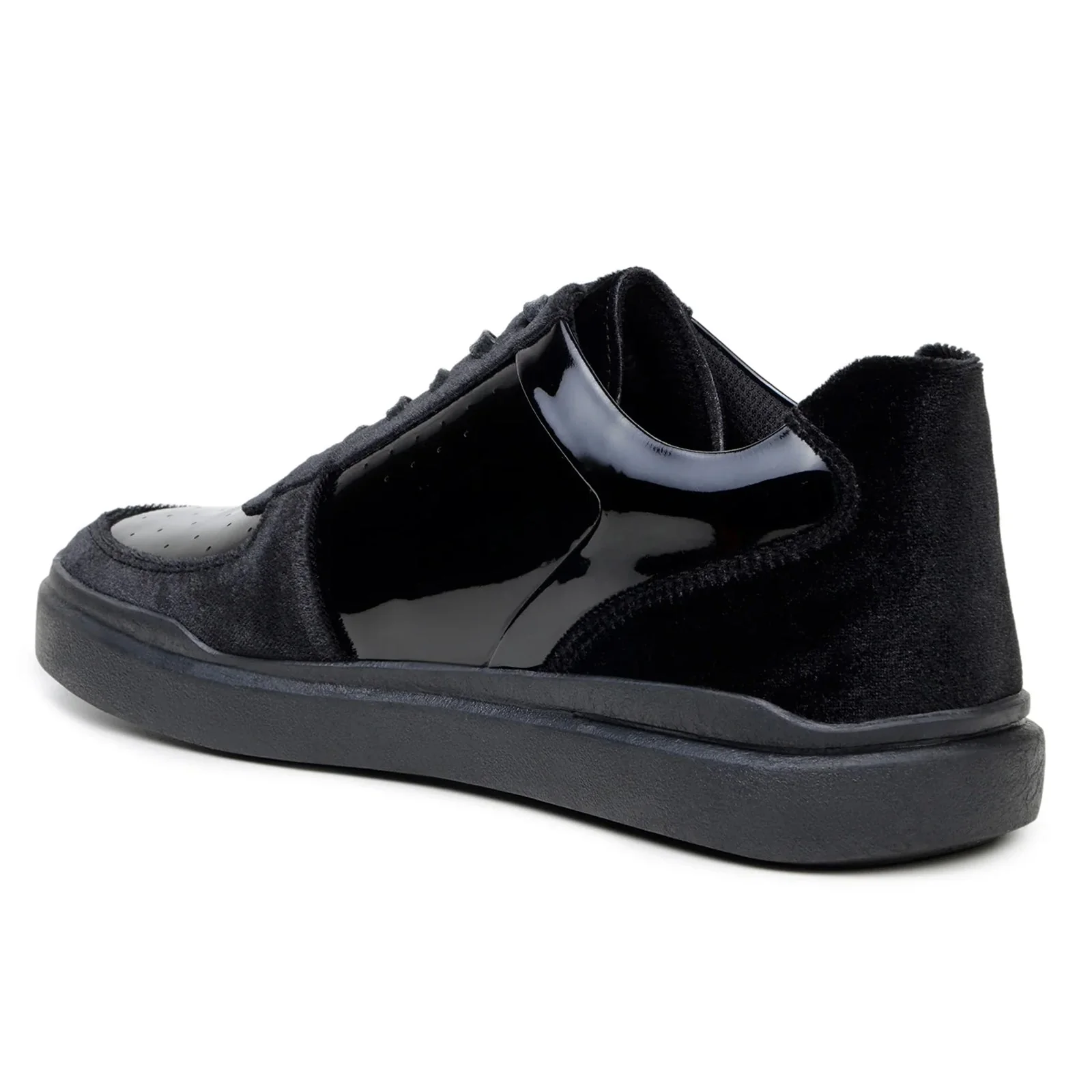 Men's Belvedere Edmound Velvet & Patent Leather Tuxedo Dress Sneaker in Black - Image 5