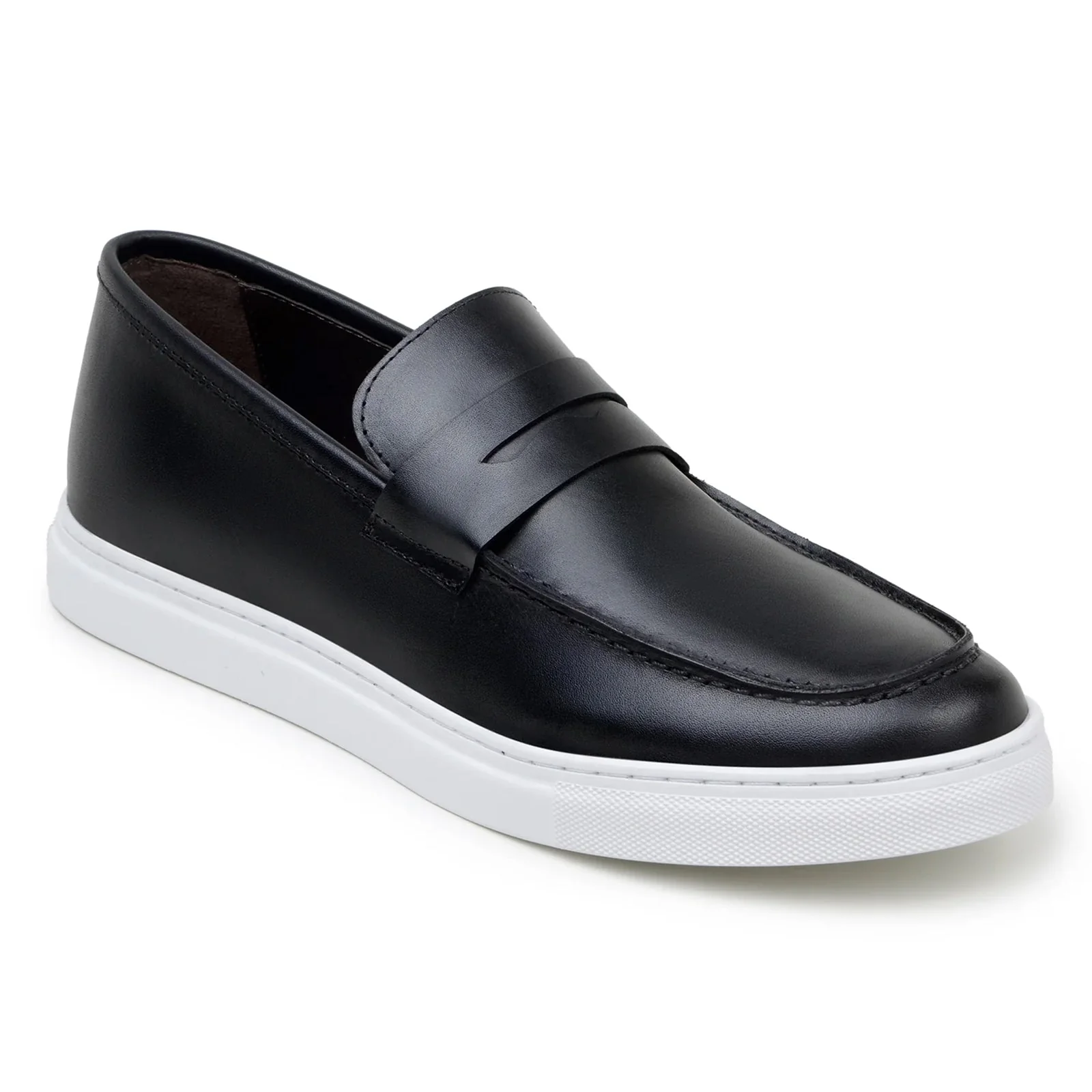 Men's Belvedere Elliot Nappa Leather Casual Slip On Penny Loafer in Black - Image 2