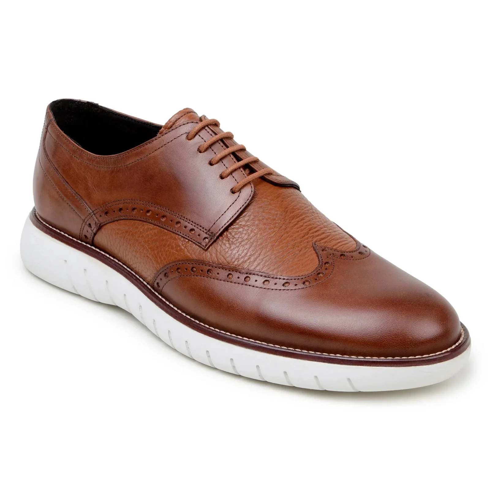Men's Belvedere Enzo Nappa Leather Casual Wingtip Dress Shoe in Tan - Image 2