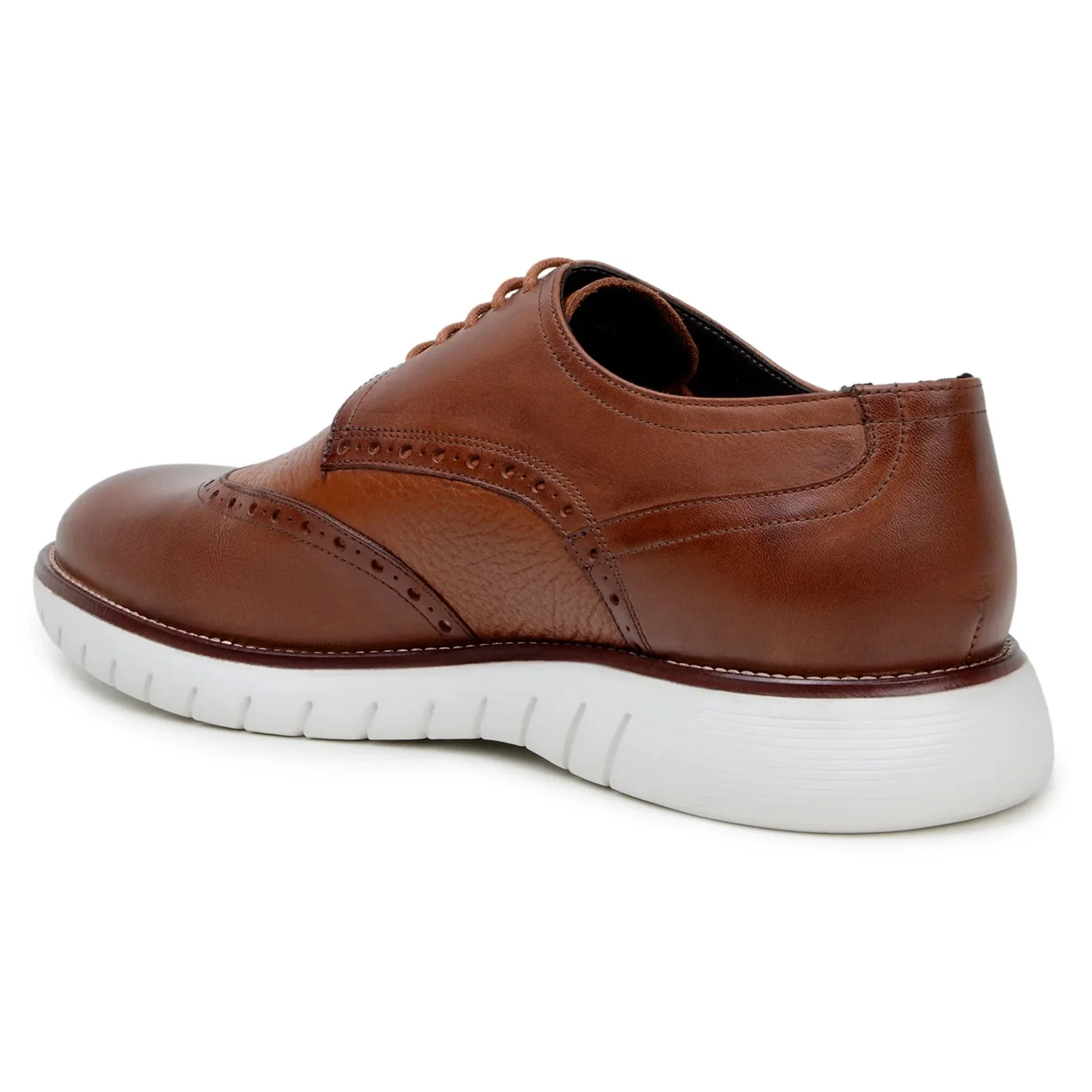 Men's Belvedere Enzo Nappa Leather Casual Wingtip Dress Shoe in Tan - Image 4