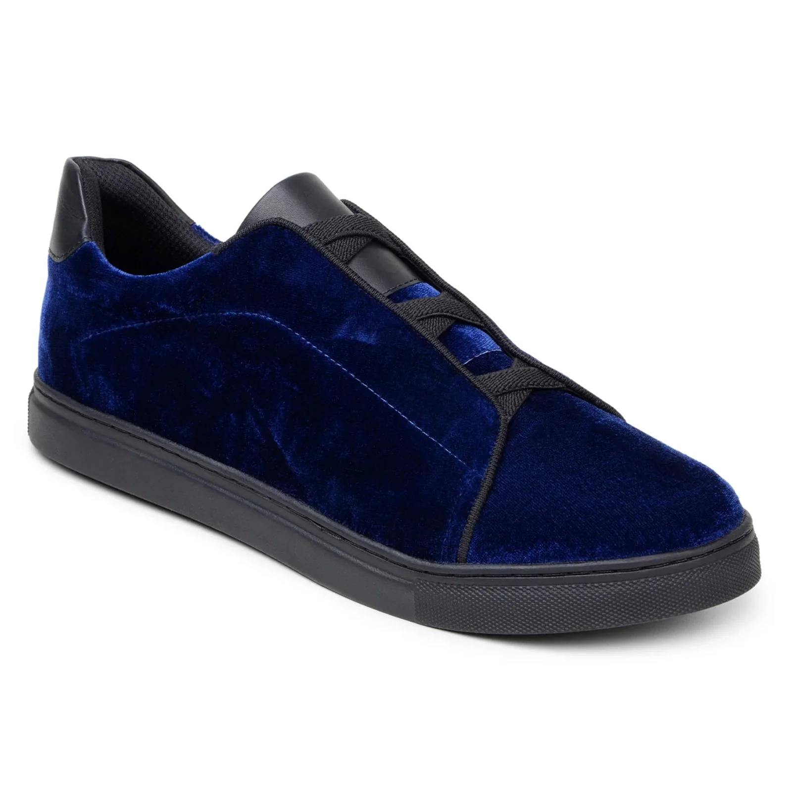 Men's Belvedere Eros Velvet Dress Sneaker in Midnight Blue - Image 2