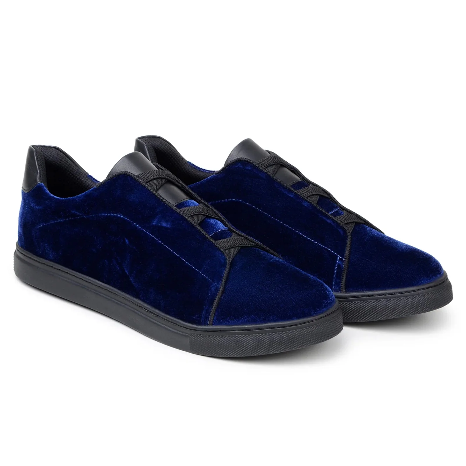 Men's Belvedere Eros Velvet Dress Sneaker in Midnight Blue - Image 3