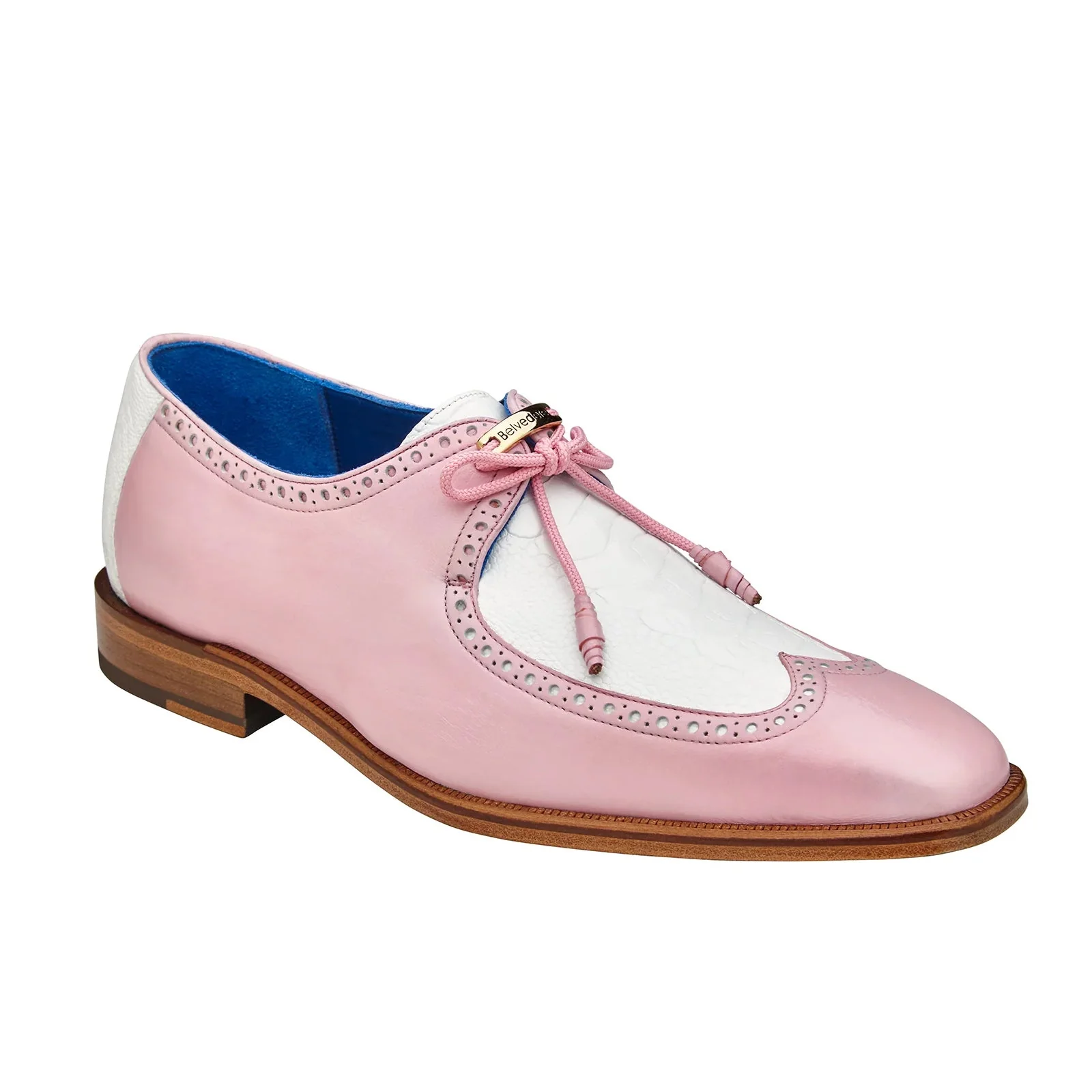 Men's Belvedere Etore Dress Shoe in Pink & White CLOSEOUT SIZE 9 | 9.5 - Image 2
