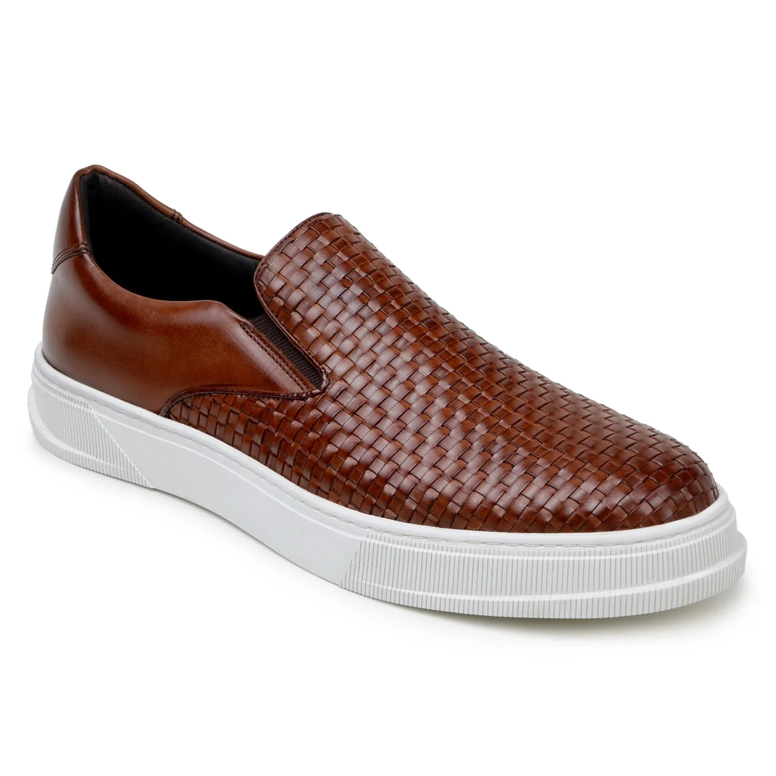 Men's Belvedere Fernando Quilted Leather Slip on Dress Sneaker in Tan - Image 2