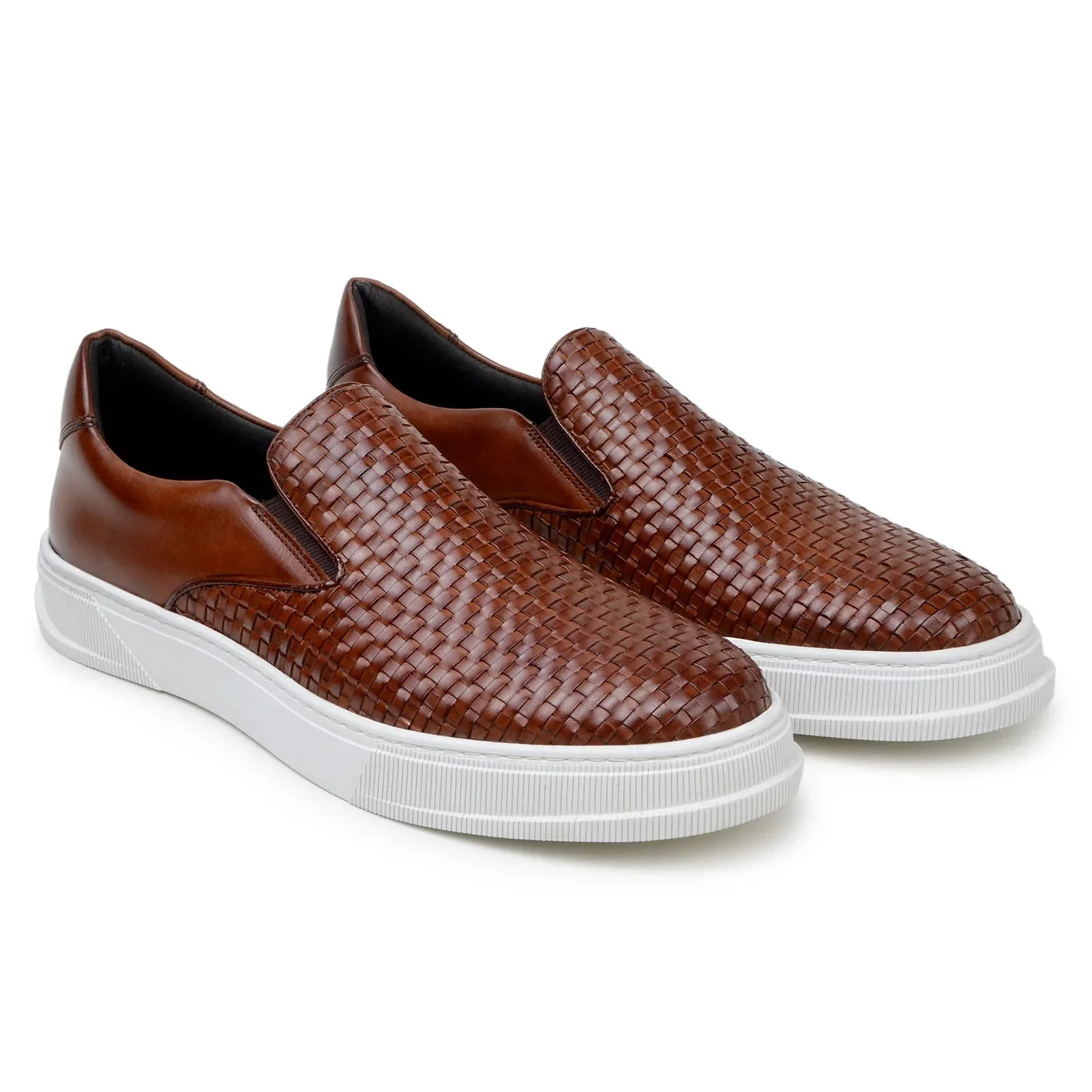 Men's Belvedere Fernando Quilted Leather Slip on Dress Sneaker in Tan - Image 3