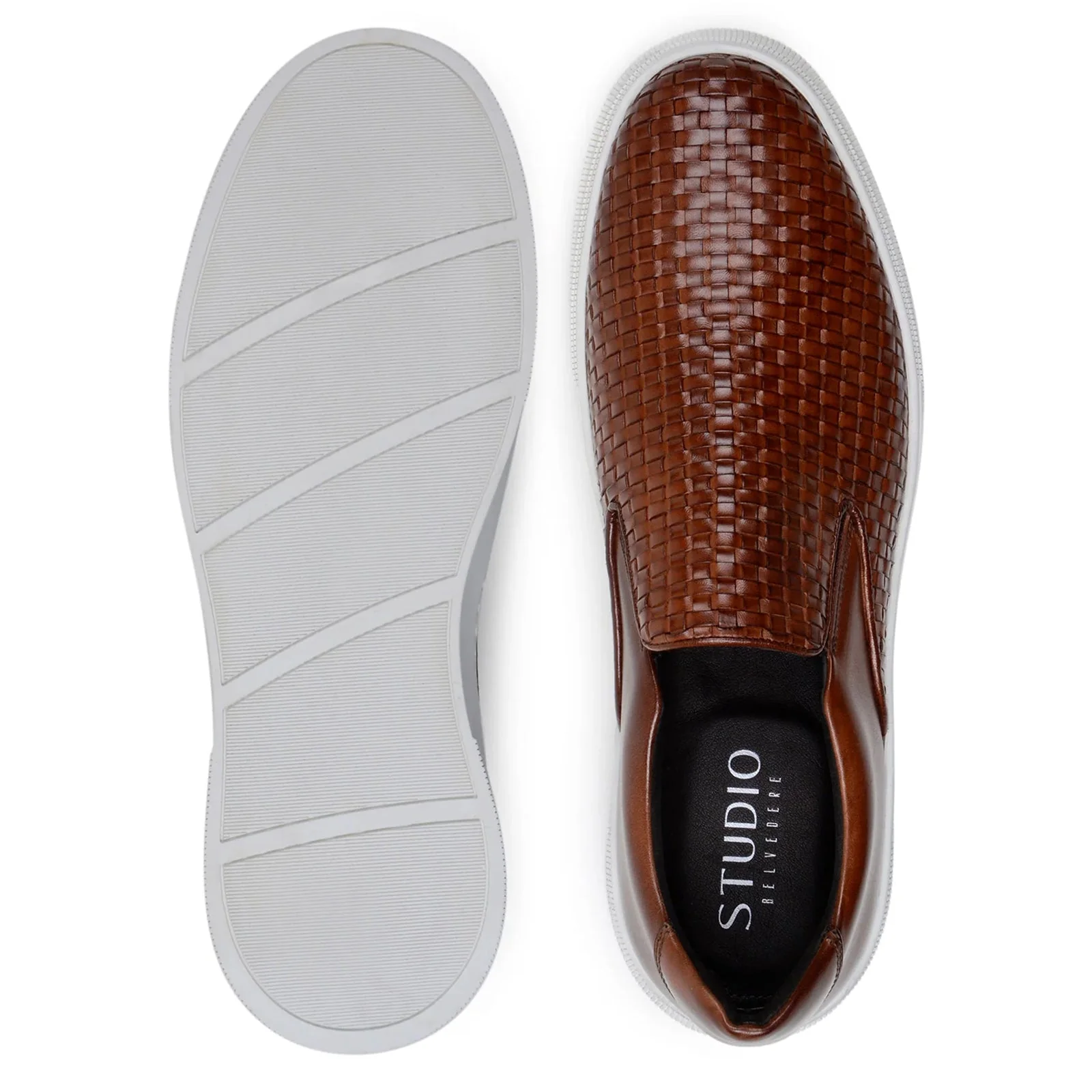 Men's Belvedere Fernando Quilted Leather Slip on Dress Sneaker in Tan - Image 7