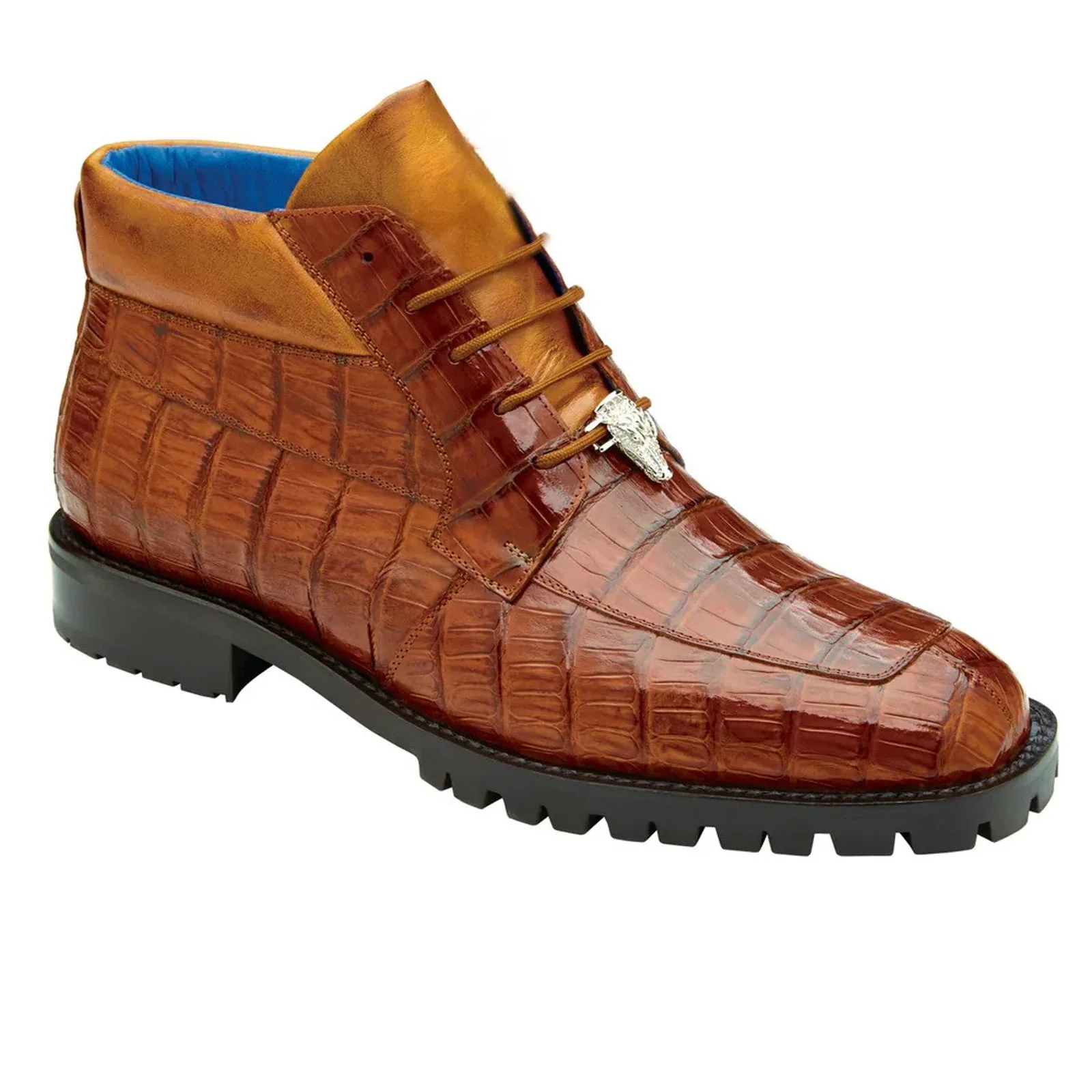 Men's Belvedere Gallardo Caiman Crocodile Dress Hiker Boot in Sport Rust - Image 2