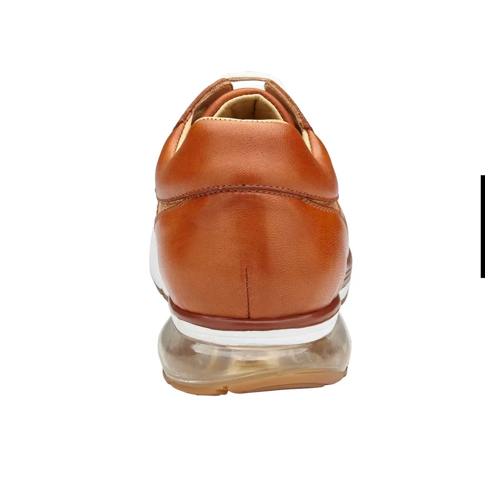 Men's Belvedere Gino Ostrich Leg & Italian Calf Leather Dress Sneaker in Brandy & Bone - Image 4