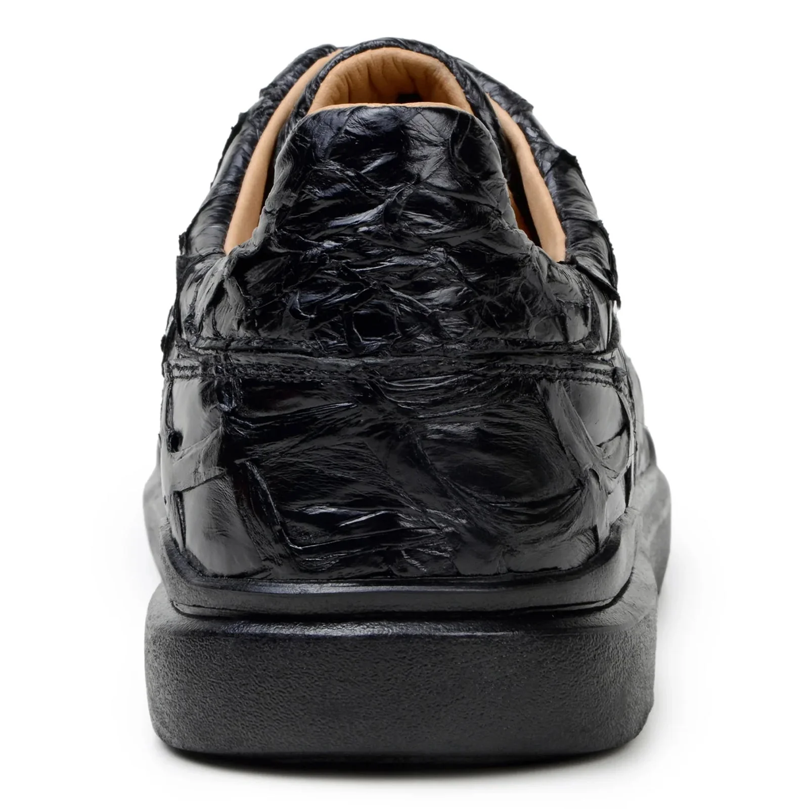 Men's Belvedere Kingstone Genuine Pirarucu Dress Sneaker in Black - Image 5