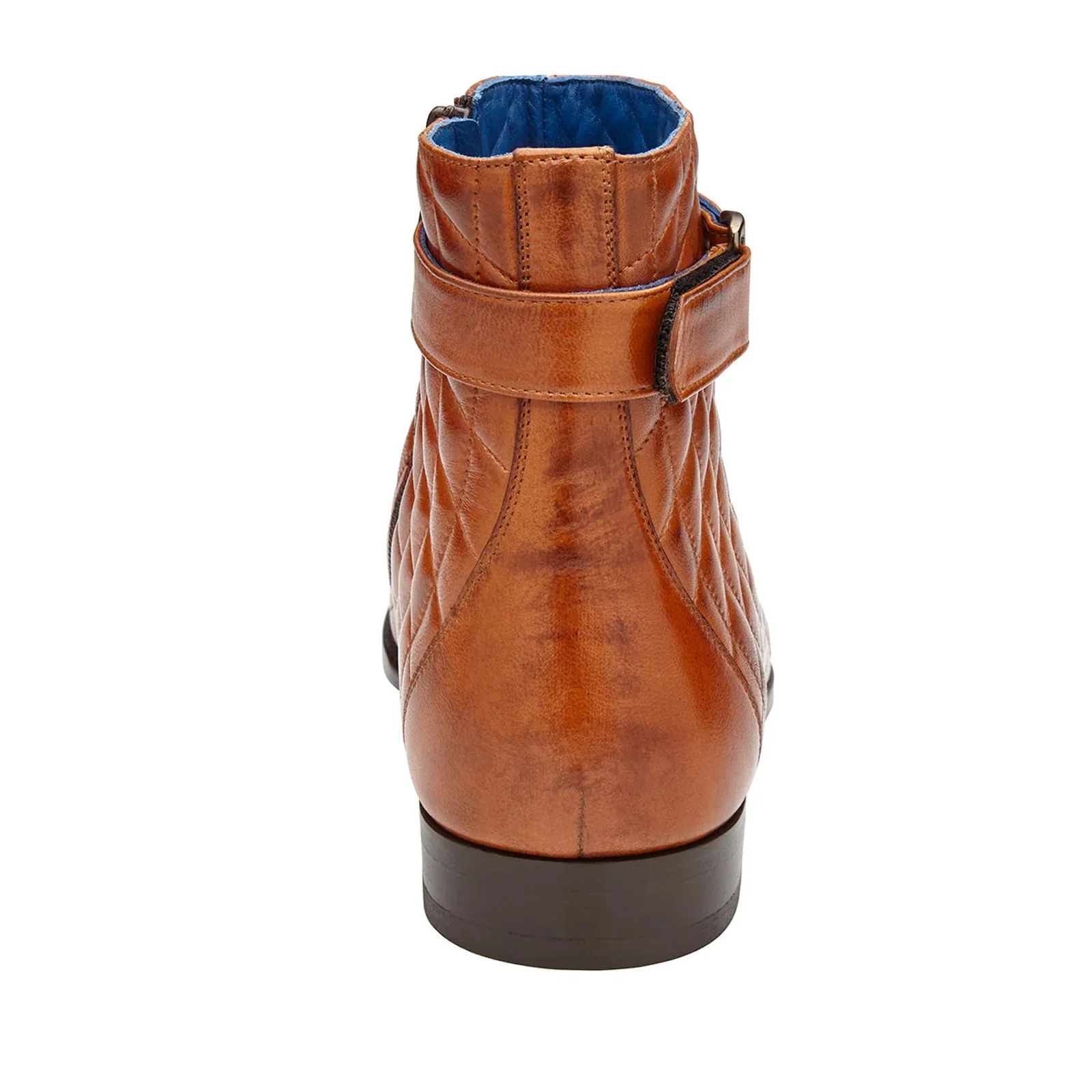 Men's Belvedere Libero Quilted Leather & Ostrich Leg Cap Toe Chelsea Boot in Almond - Image 4