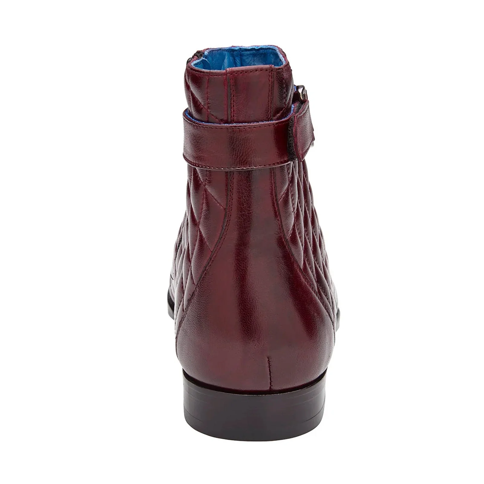 Men's Belvedere Libero Quilted Leather & Ostrich Leg Cap Toe Chelsea Boot in Burgundy - Image 4