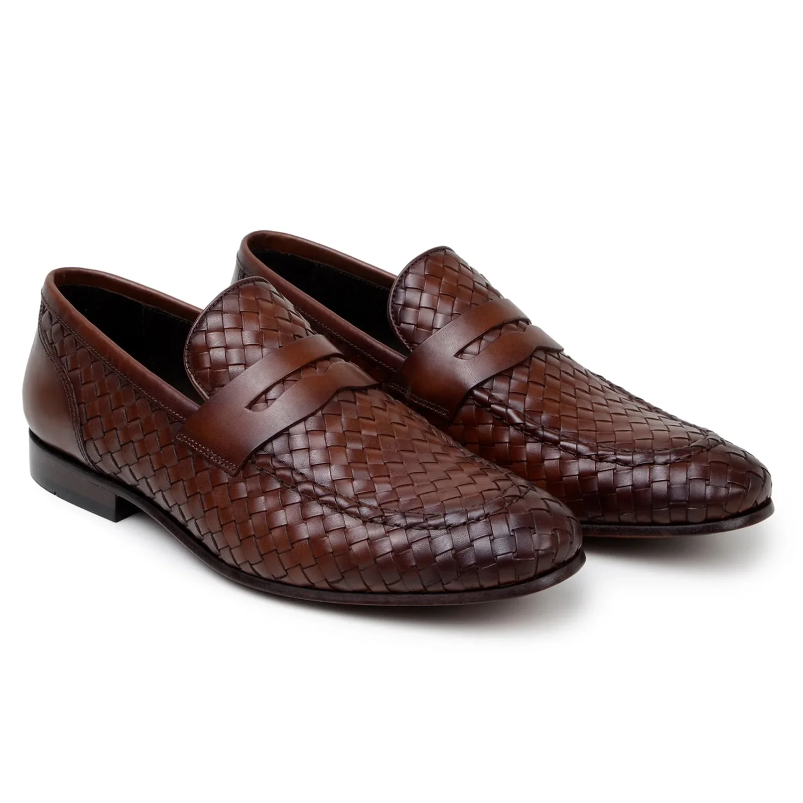 Men's Belvedere Luca Italian Calf Leather Slip on Penny Loafer in Tan - Image 3