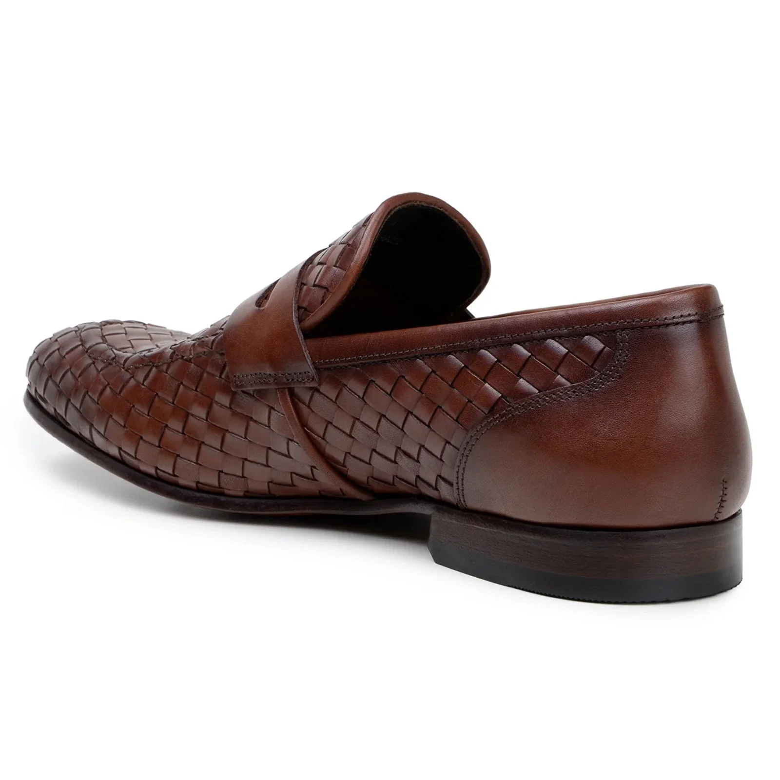 Men's Belvedere Luca Italian Calf Leather Slip on Penny Loafer in Tan - Image 4