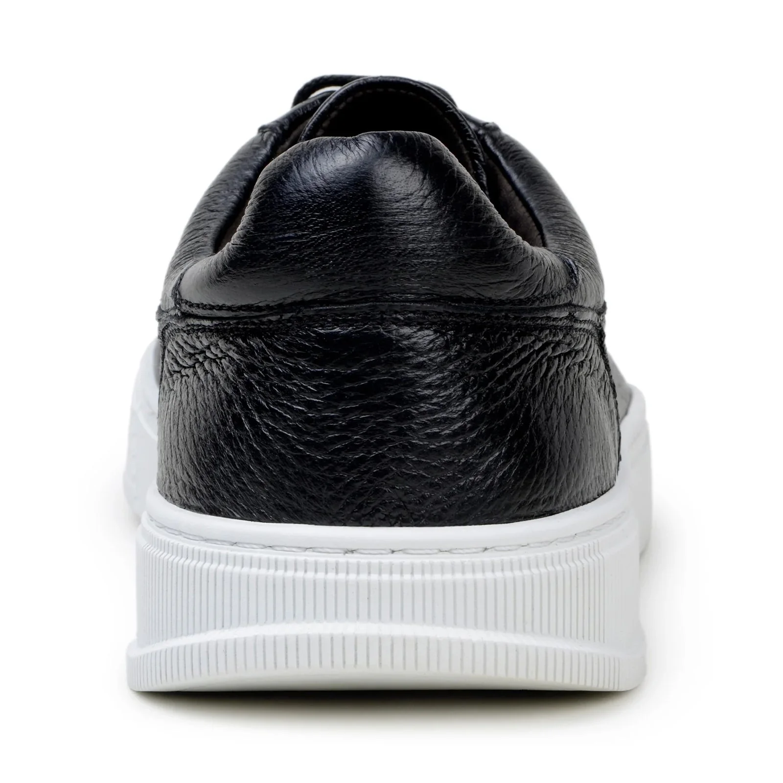 Men's Belvedere Matteo Deerskin Leather Dress Tennis Shoe in Black - Image 6