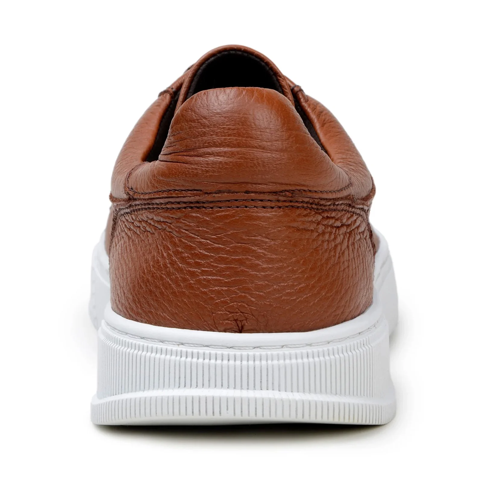 Men's Belvedere Matteo Deerskin Leather Dress Tennis Shoe in Tan - Image 5