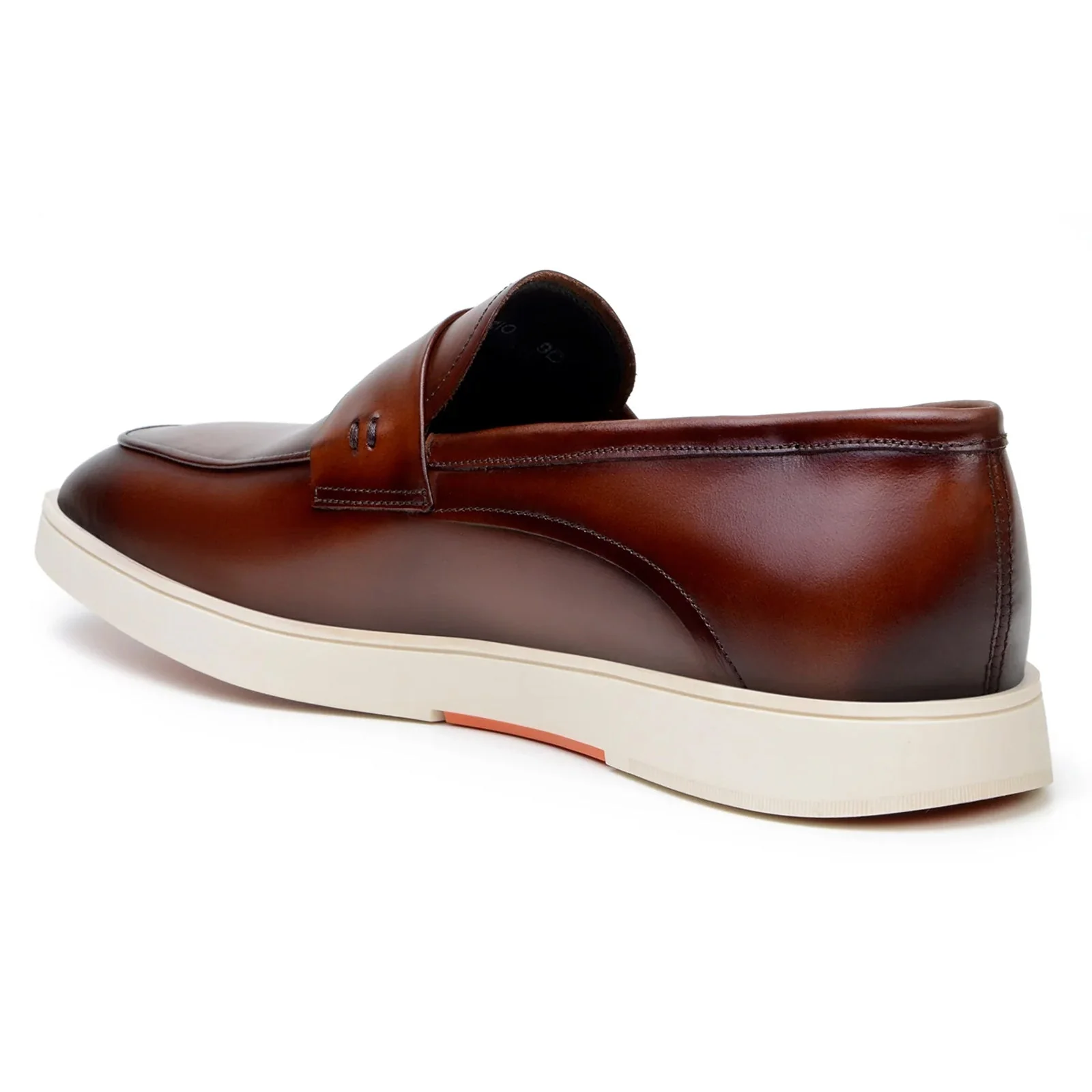 Men's Belvedere Maurizio Nappa Leather Casual Penny Loafer in Cognac - Image 3