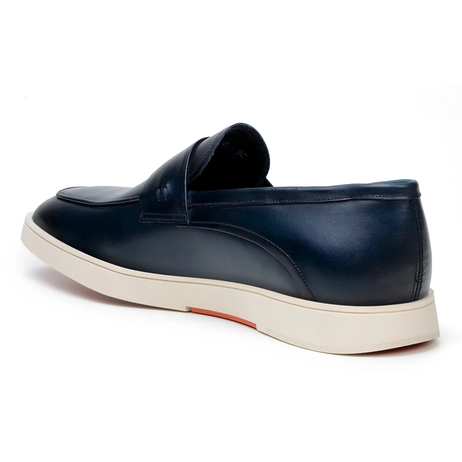 Men's Belvedere Maurizio Nappa Leather Casual Penny Loafer in Navy - Image 3