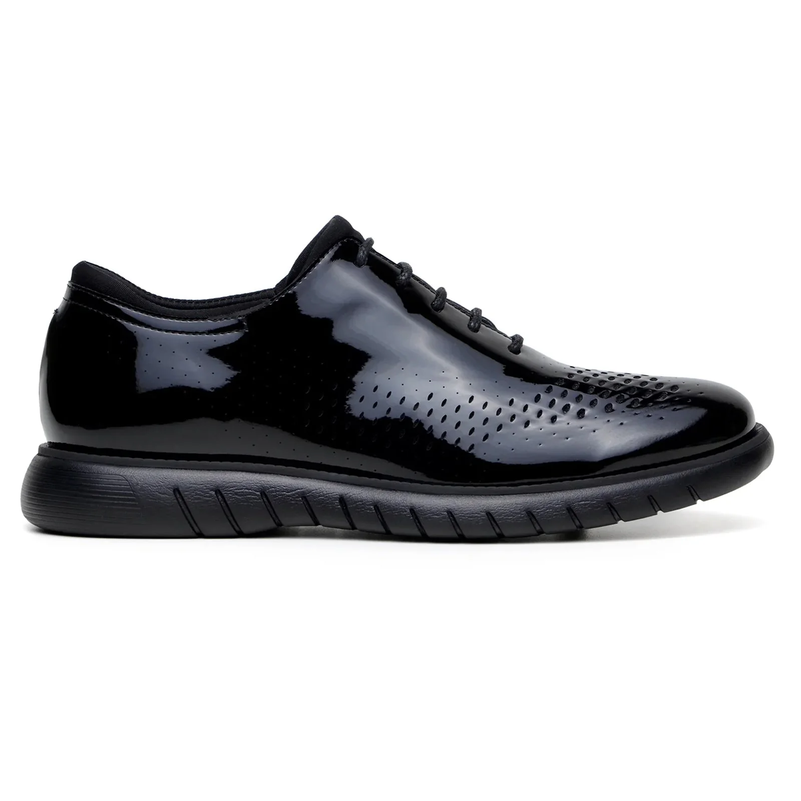 Men's Belvedere Maxim Patent Leather Tuxedo Dress Sneaker in Black