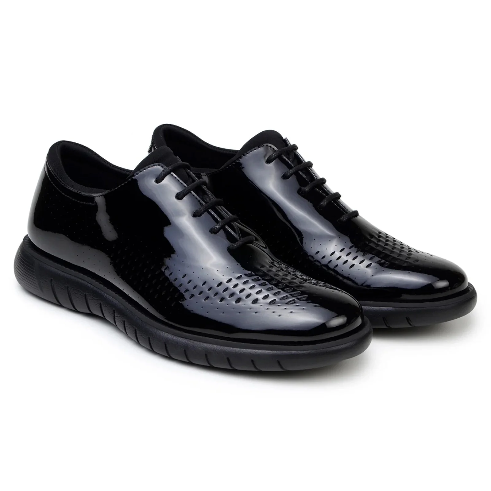 Men's Belvedere Maxim Patent Leather Tuxedo Dress Sneaker in Black - Image 2