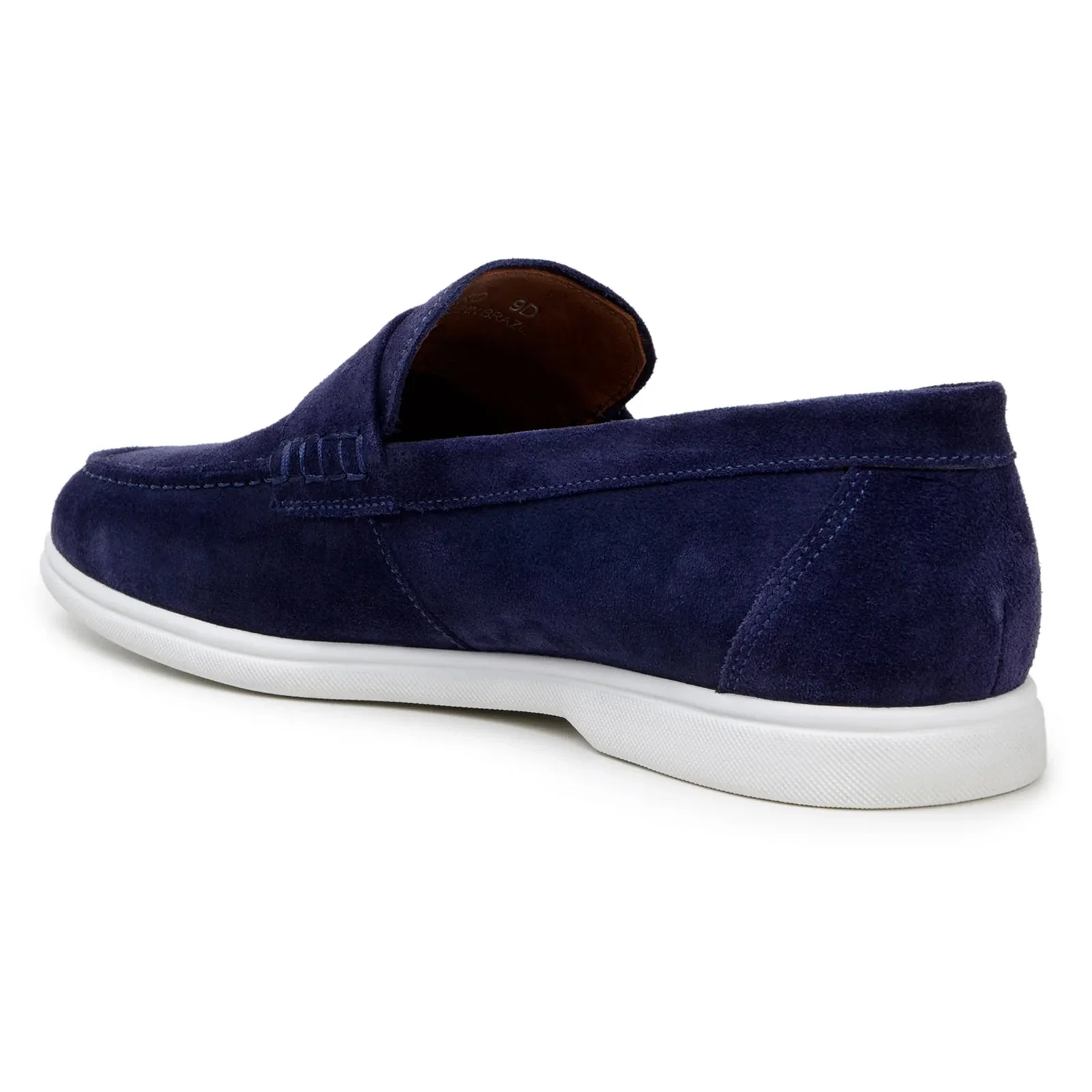 Men's Belvedere Niko Italian Suede Casual Slip on Penny Loafer in Navy - Image 5