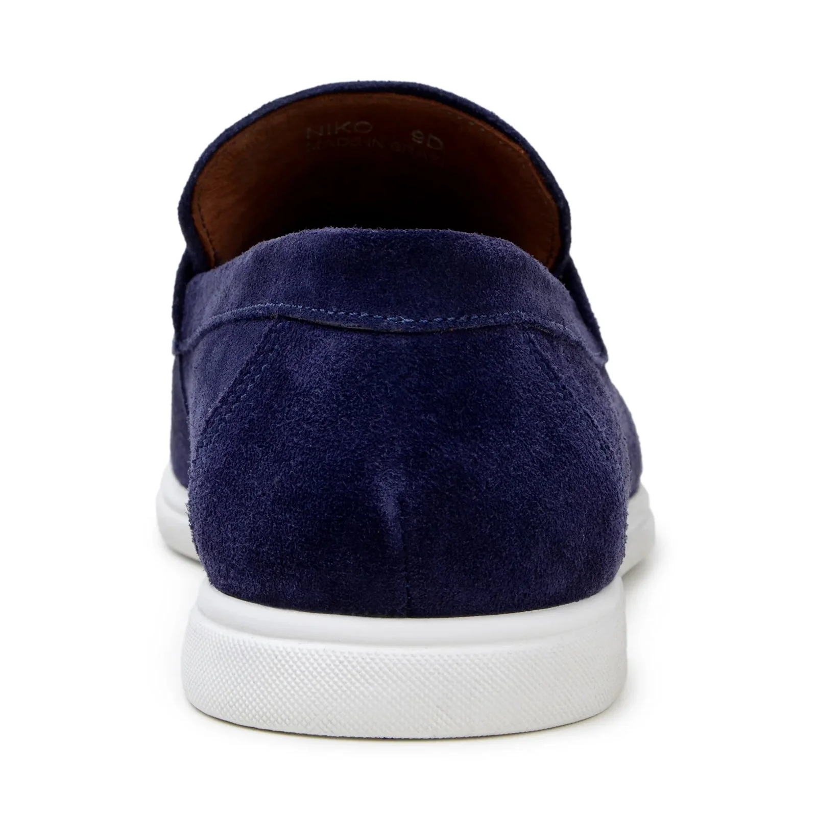 Men's Belvedere Niko Italian Suede Casual Slip on Penny Loafer in Navy - Image 6