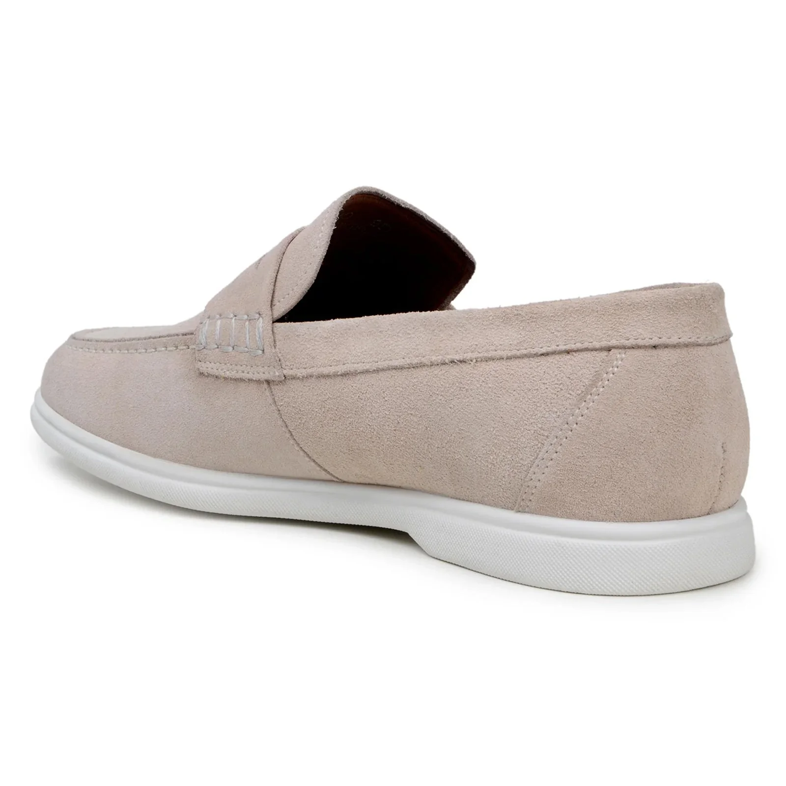 Men's Belvedere Niko Italian Suede Casual Slip on Penny Loafer in Sand - Image 4